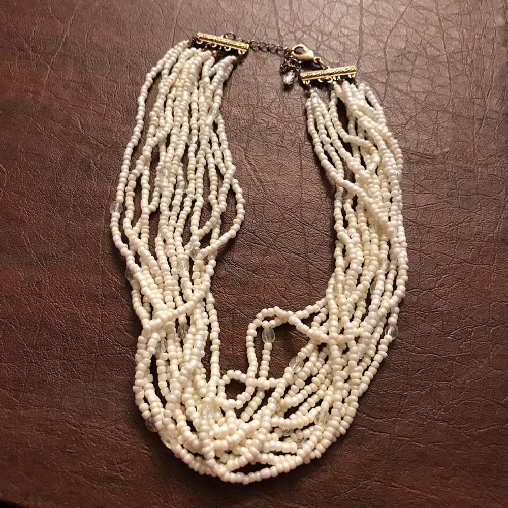 Off white beaded necklace